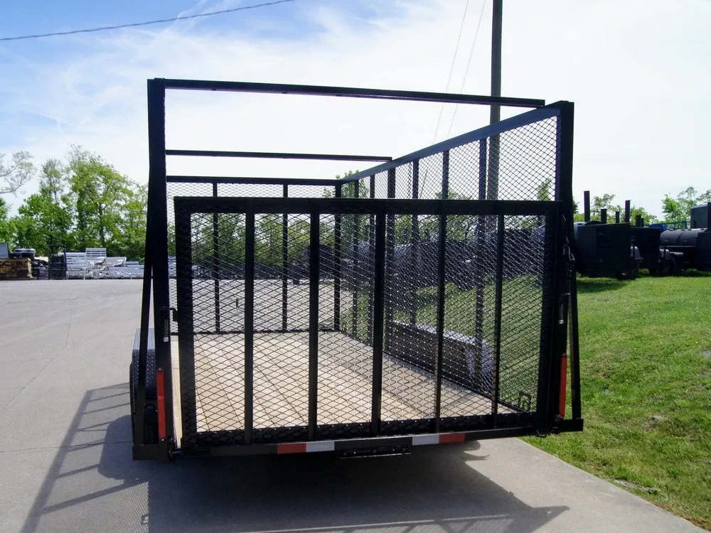 7×16 Powder Coated Straight Deck Utility Trailer with 6ft Mesh Sides (2) 3500lb Axles — view 5