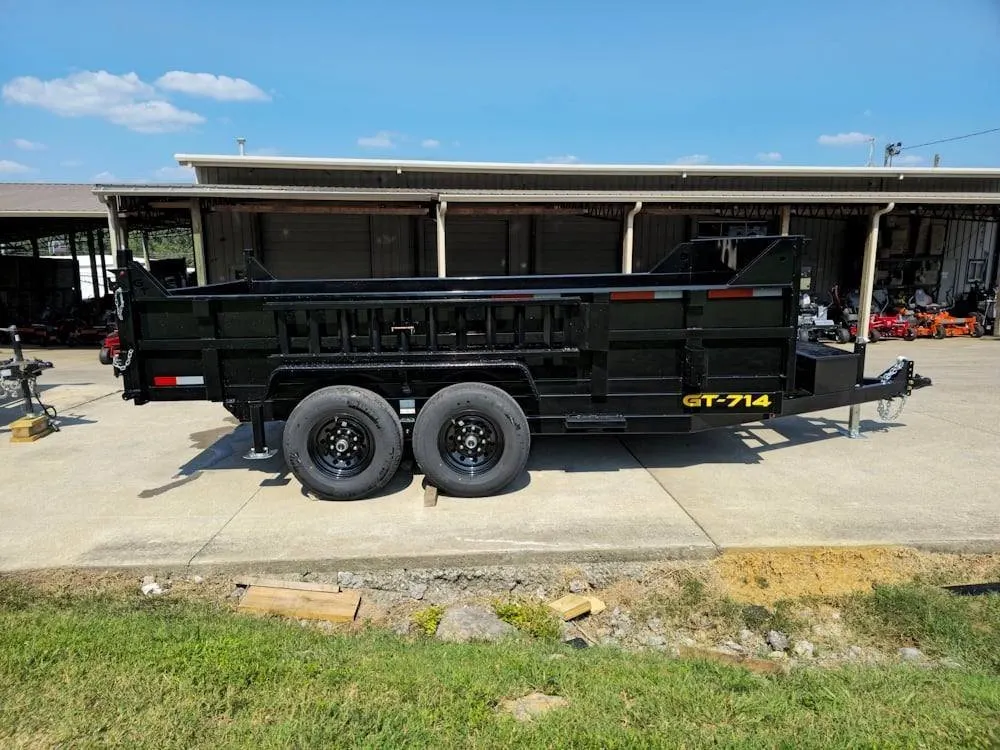 7×14 Telescopic Hydraulic Dump Trailer with 2ft Sides (2) 7K Axles 14K GVWR — view 9