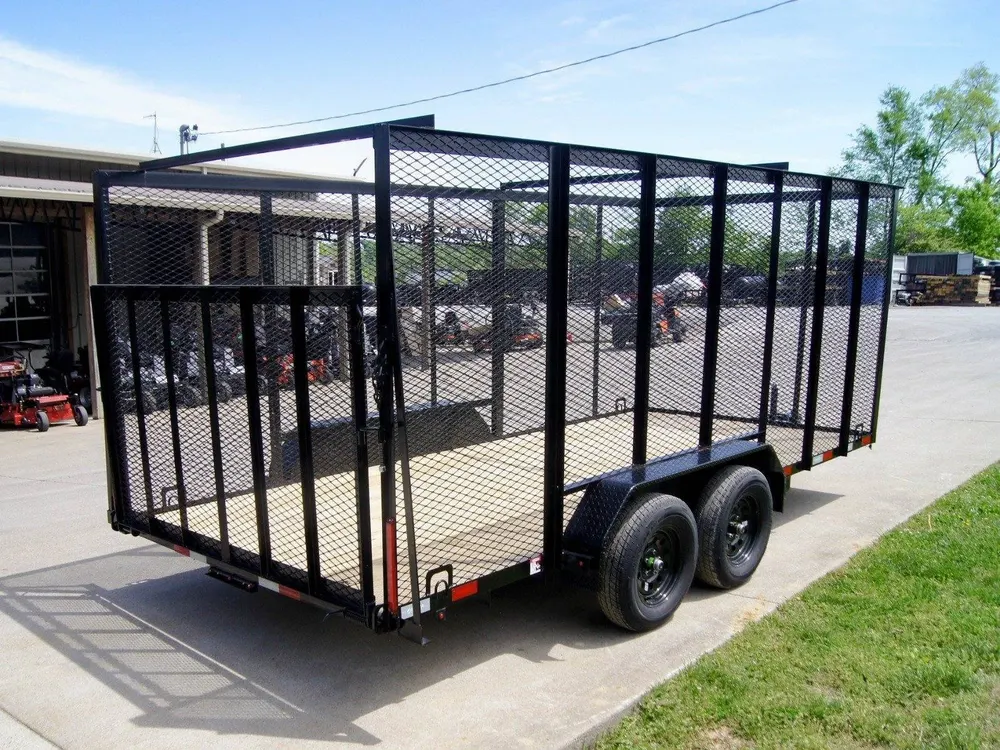 7×16 Powder Coated Straight Deck Utility Trailer with 6ft Mesh Sides (2) 3500lb Axles — view 6
