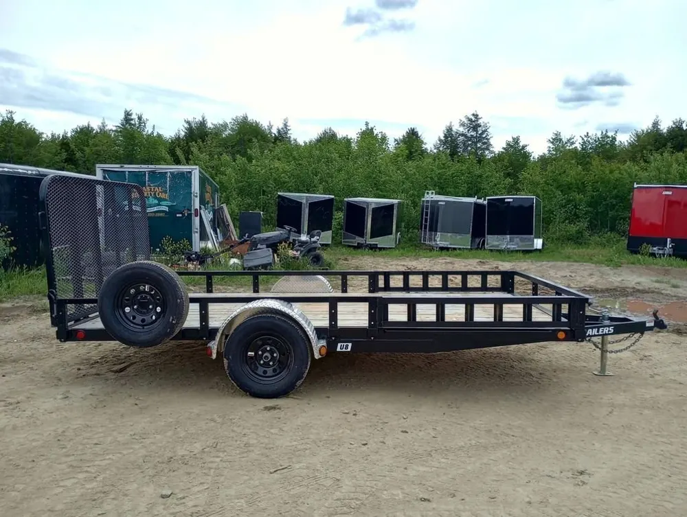 2024 PJ Trailers 7×14 Powder Coated Open Utility w/Rear Ramp Gate, ATV Side Loading Ramps — view 6
