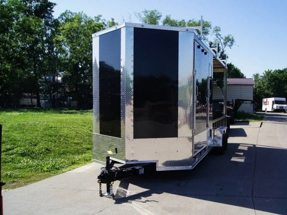 7×20 Black Enclosed Hybrid Trailer with 48” Side Ramp — view 2