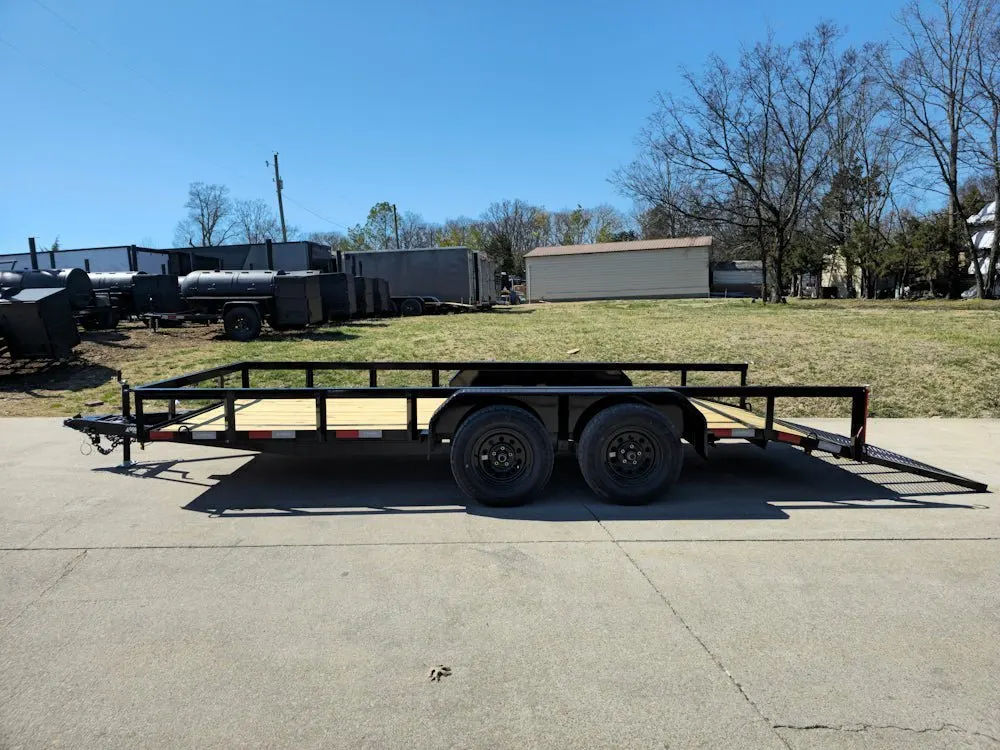 6’4″ x 16 Utility Trailer Double Axle Dovetail With Gate Powder Coated (2) 3500lb Axles — view 6