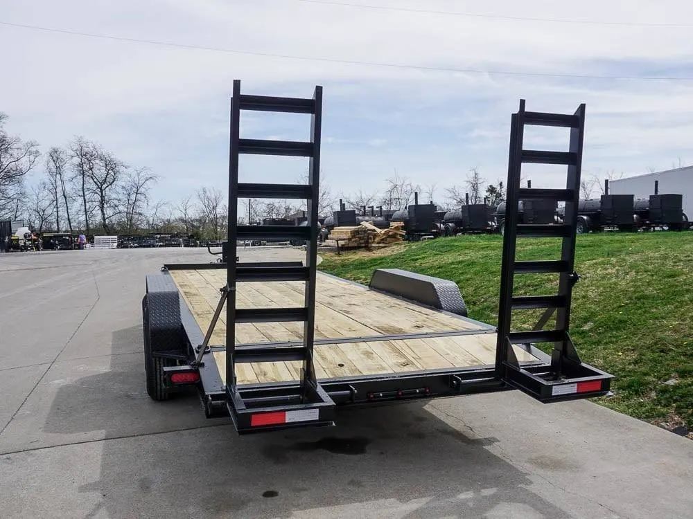 7×20 Equipment Trailer 8″ I-Beam (2) 7K Axles Standup Ramps 14K GVWR — view 7