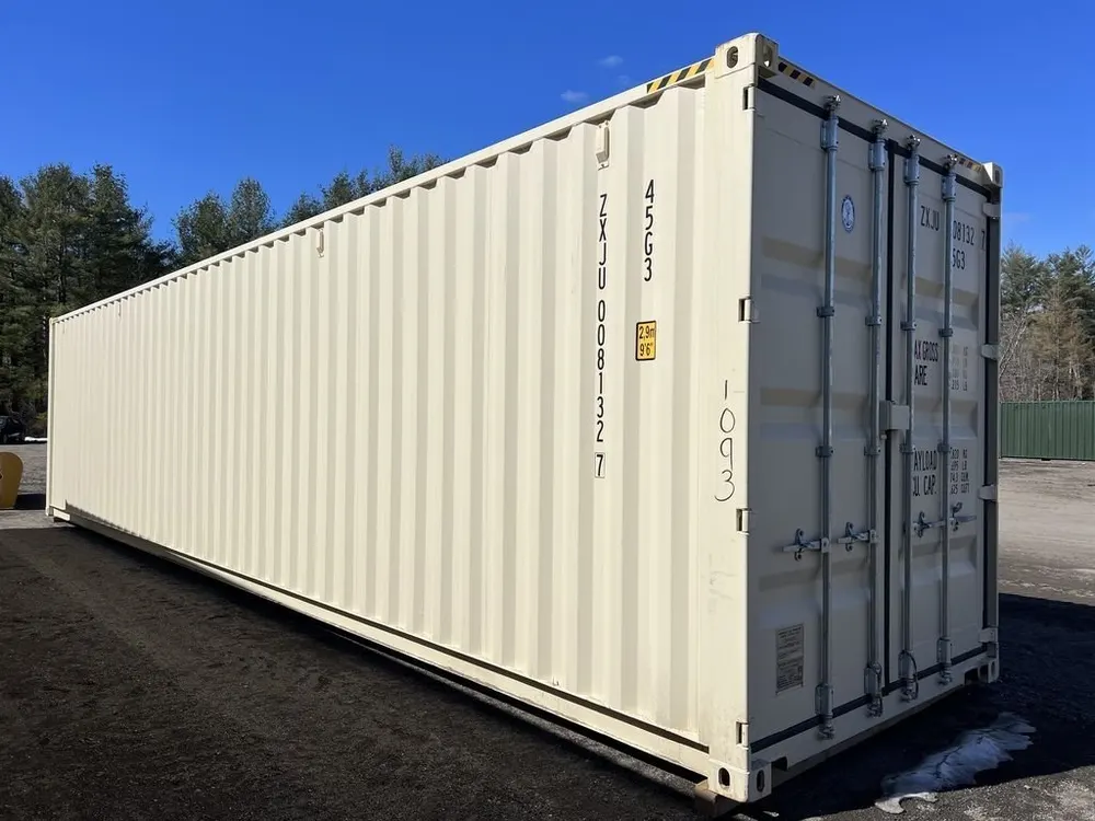 40-Fuß-High-Cube-Lagercontainer One-Trip mit Seitentüren, beige