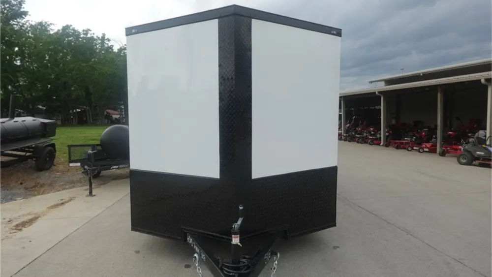 7×16 Enclosed Trailer Black V-Nose Blackout Pkg Tandem Axle Storage 6.4 Interior Height — view 12