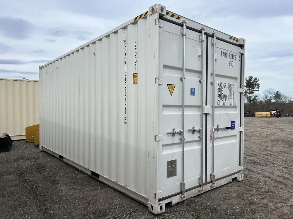 20-Fuß-High-Cube-Lagercontainer, weiß, One-Trip