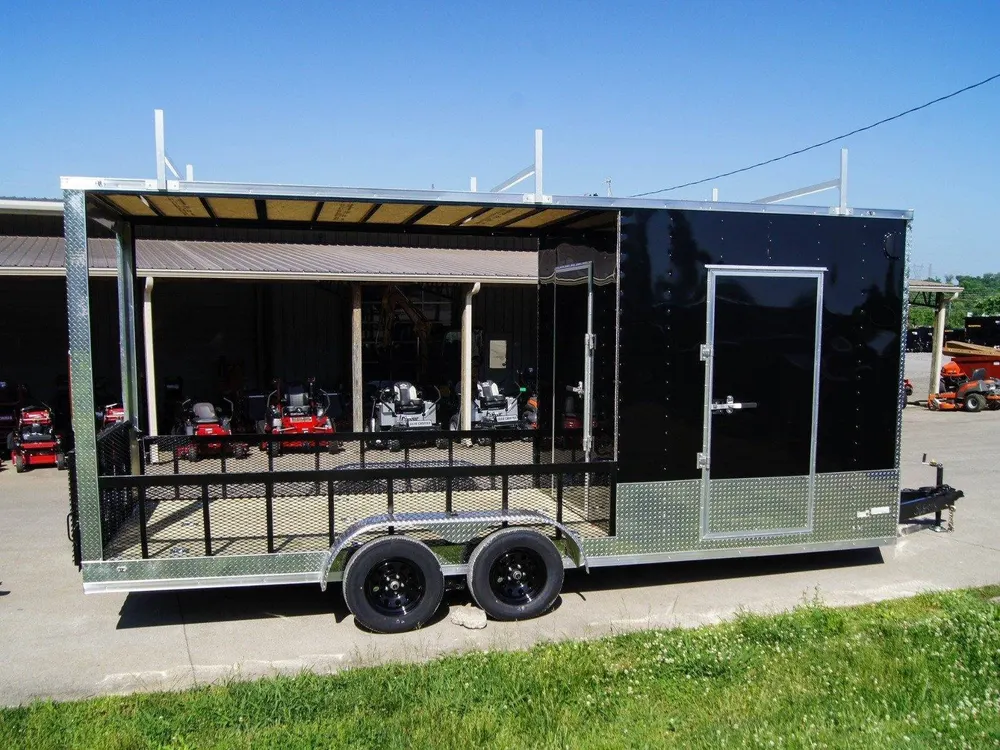 7×20 Black Enclosed Hybrid Trailer with 48” Side Ramp — view 7