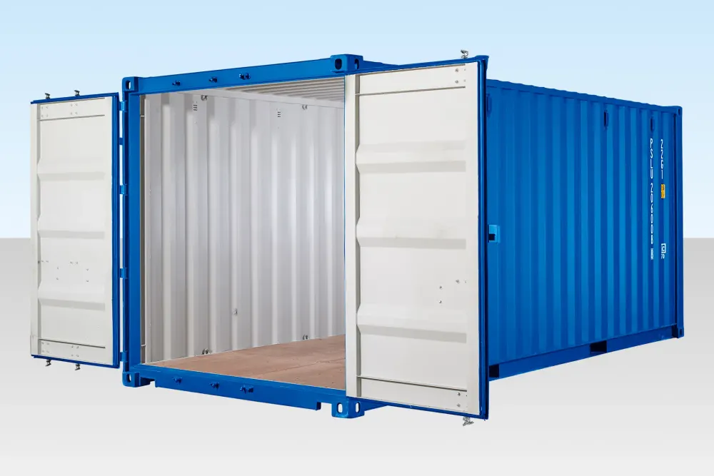 20-Fuß-Selfstorage-Container mit Bambusboden, blau (RAL 5010)