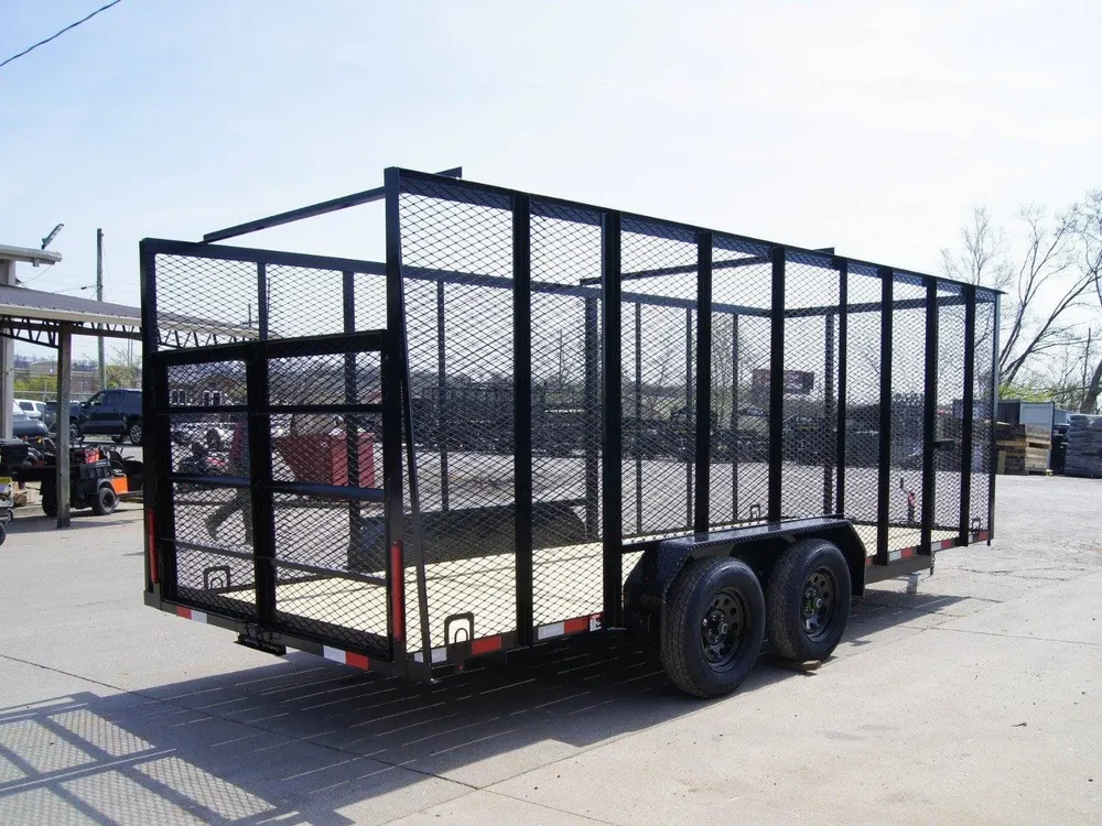 6.4×18 Straight Deck Utility Trailer 6ft Mesh with Barn Door Gate (2) 3500lb Axles — view 7