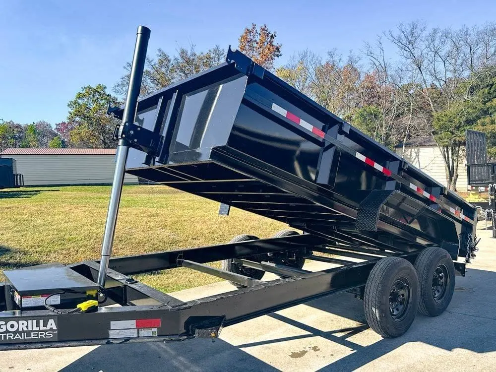 7×16 Gorilla Telescopic IBeam Dump Trailer with 2ft Sides (2) 7K Axles — view 9