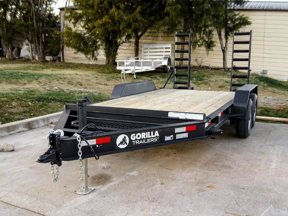 7×14 IBeam Equipment Trailer (2) 5200lb Axles with Stand-Up Ramps 10K GVWR — view 2