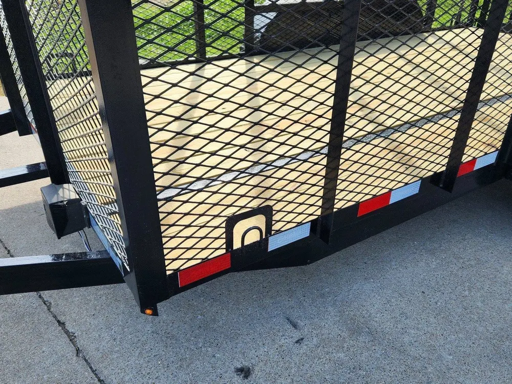 6.4×14 Straight Deck Utility Trailer 6ft Mesh Sides with Metal Roof (2) 3,500lb Axles — view 11