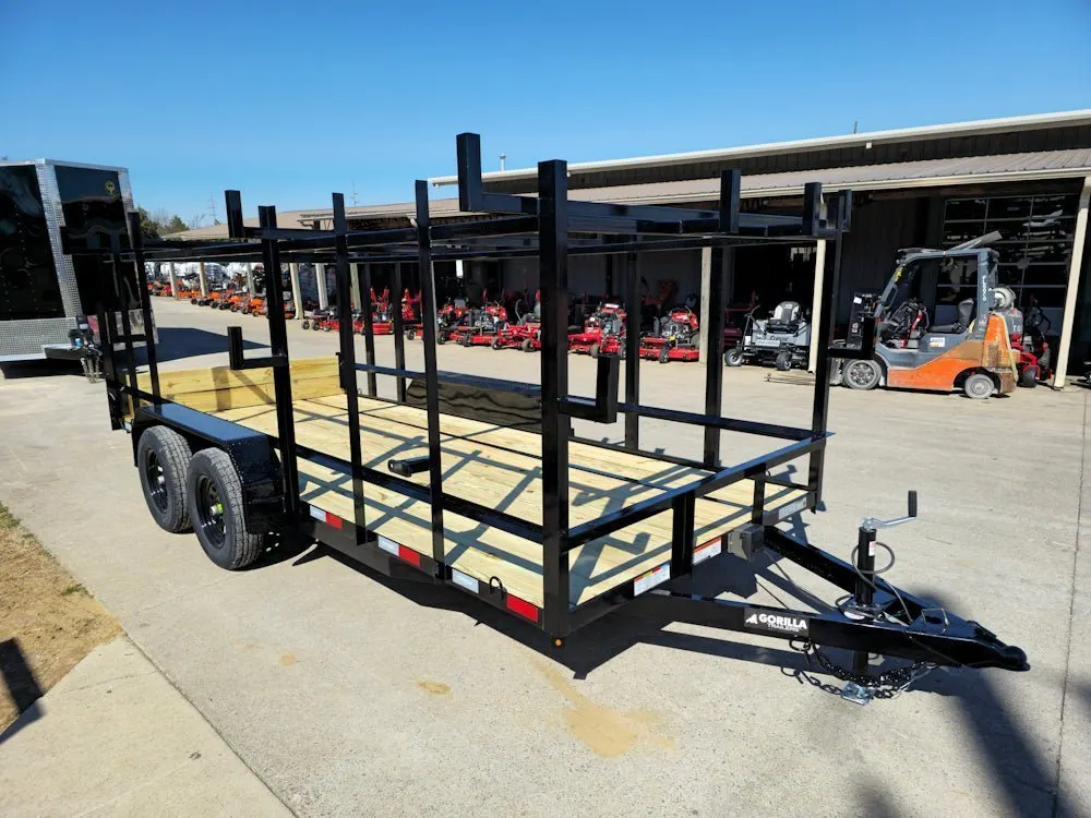 6.4×16 Straight Deck Tandem Utility Trailer 4.5ft Ladder Racks — view 12