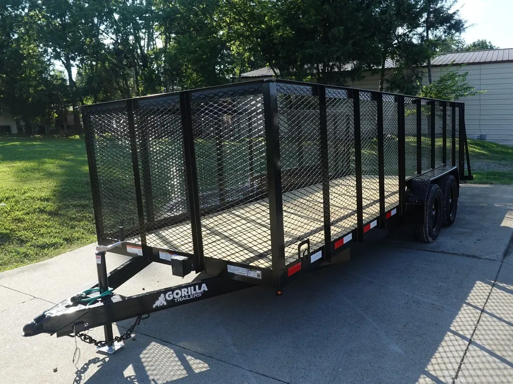 6.4×18 Straight Deck Utility Trailer 4ft Mesh (2) 3500lb Axles — view 3