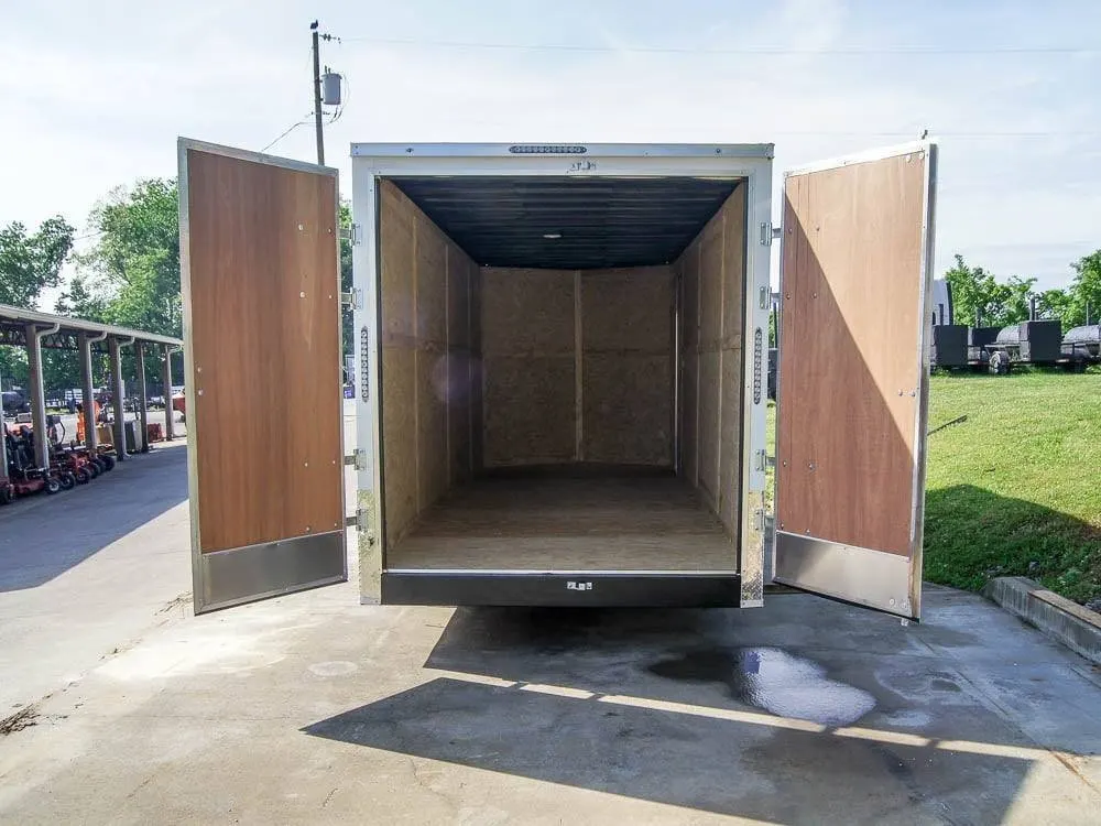 7×20 Enclosed Trailer White – Silver ATP Barn Door (2) 3500lb Axles — view 11