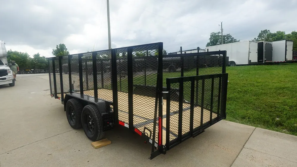 6.4×16 Dovetail Utility Trailer with 4ft Mesh Side (2) 3,500lb Axles — view 11