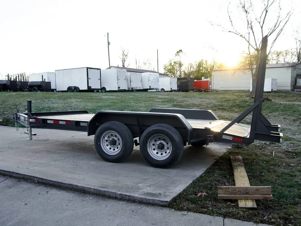 7×14 IBeam Equipment Trailer (2) 5200lb Axles with Stand-Up Ramps 10K GVWR — view 4