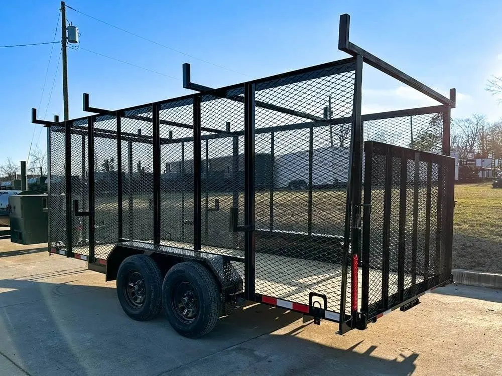 6.4×16 Straight Deck Utility Trailer 6ft Mesh Sides Ladder Racks (2) 3,500lb Axles — view 4
