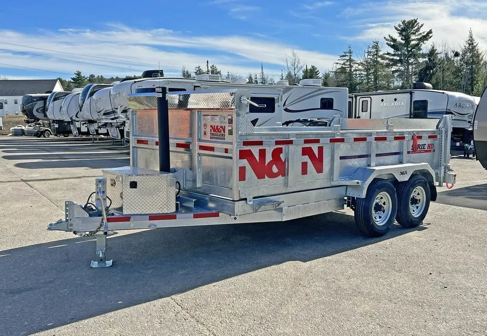 2024 N&N Trailers 7×14 14K Galvanized Hydraulic Dump w/Ramps, 2-Way Spreader Gate, Tarp Kit — view 4