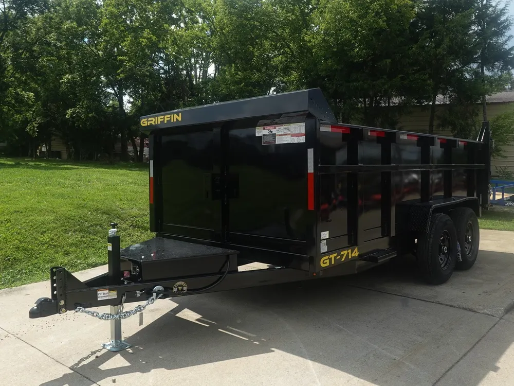 7×14 Hydraulic Dump Trailer 3ft Sides 2-7k Axles GVWR 14K — view 2
