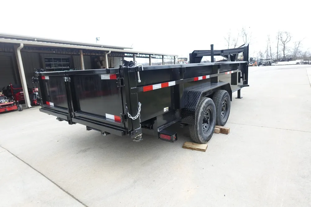 7×16 Gorilla Telescopic Gooseneck IBeam Dump Trailer 2ft Sides (2) 7K Axles — view 7