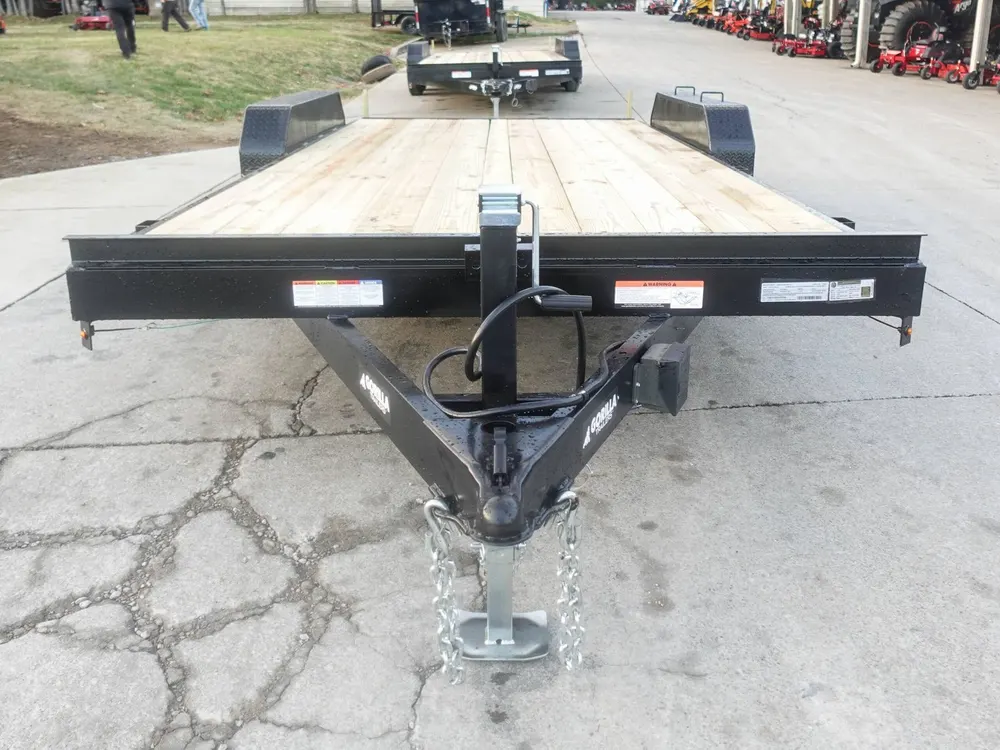 7×18 Wood Deck Car Hauler (2) 3500lb Axle w/ Brake and Ramps — view 2
