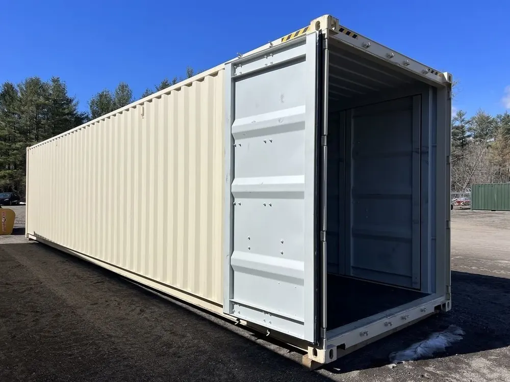 40-Fuß-High-Cube-Lagercontainer One-Trip mit Seitentüren, beige