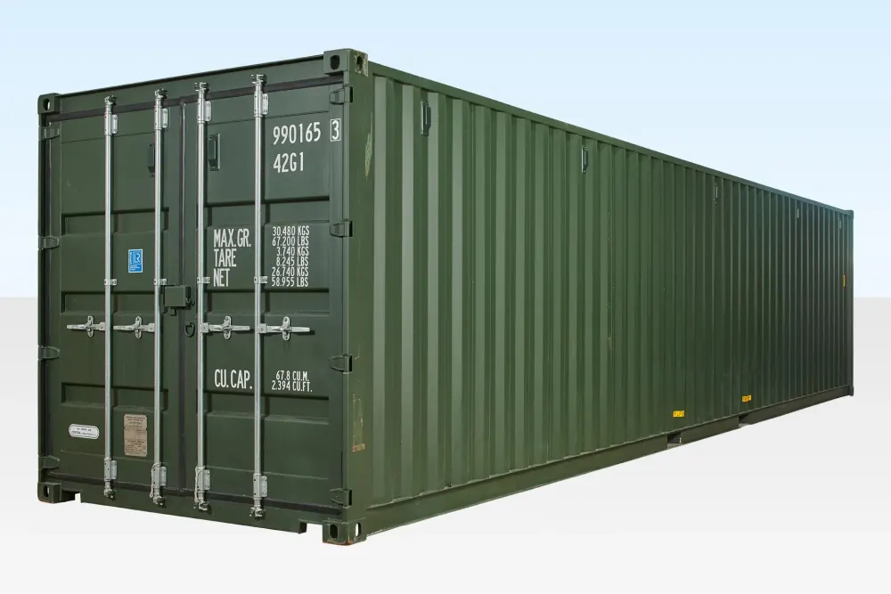 40-Fuß-Seecontainer nach ISO-Norm, grün
