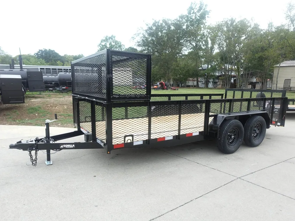 6.4×16 Dovetail Utility Trailer with Front Basket 2ft Mesh (2) 3500lb Axles — view 3
