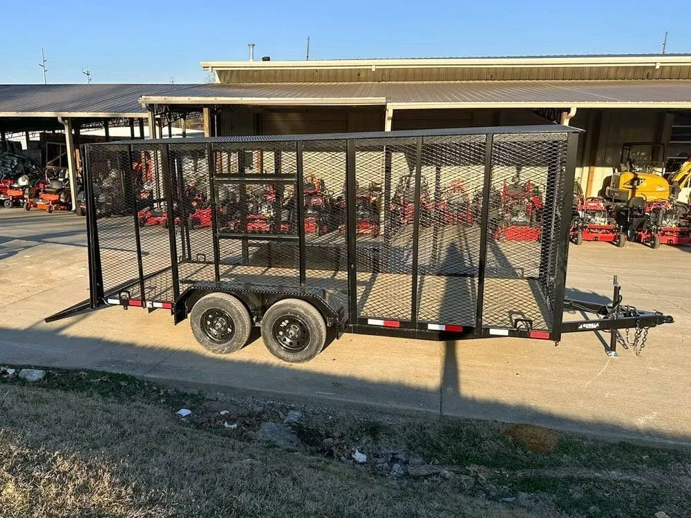 6.4×16 Straight Deck Utility Trailer 6ft Mesh Sides Roof (2) 3,500lb Axles — view 7