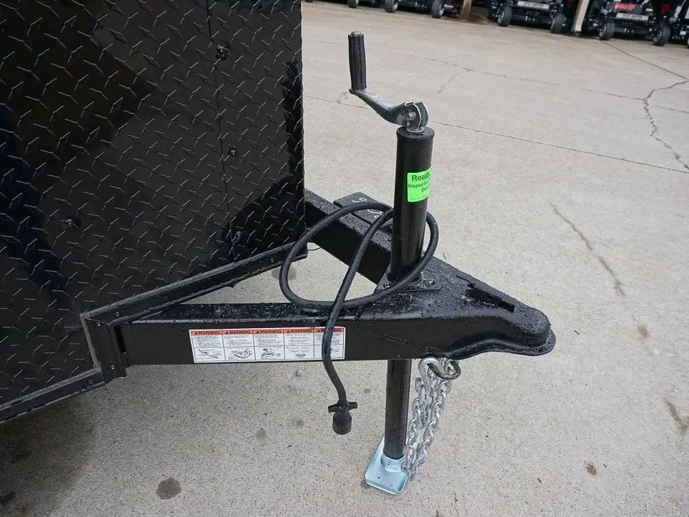 7×14 Enclosed Trailer Red V-Nose Blackout Package 3,500lb Axle Storage — view 12