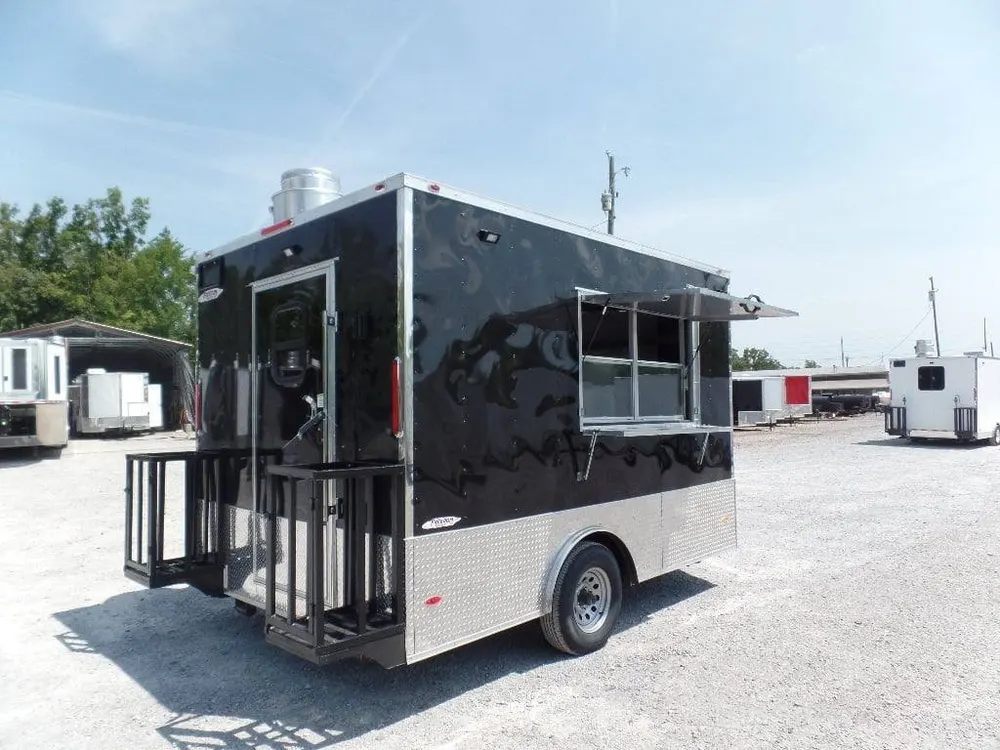 8.5′ x 12′ Black Concession Food Trailer — view 12