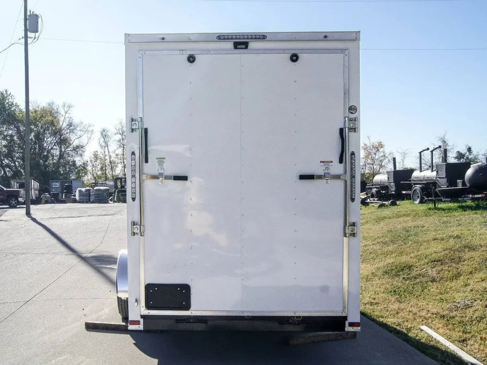 6×14 White Slant Top V-Nose Enclosed Trailer 3,500lb Axle — view 4