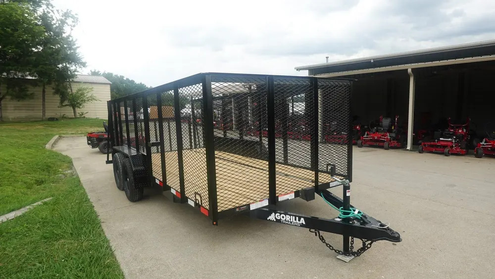 6.4×16 Dovetail Utility Trailer with 4ft Mesh Side (2) 3,500lb Axles — view 2