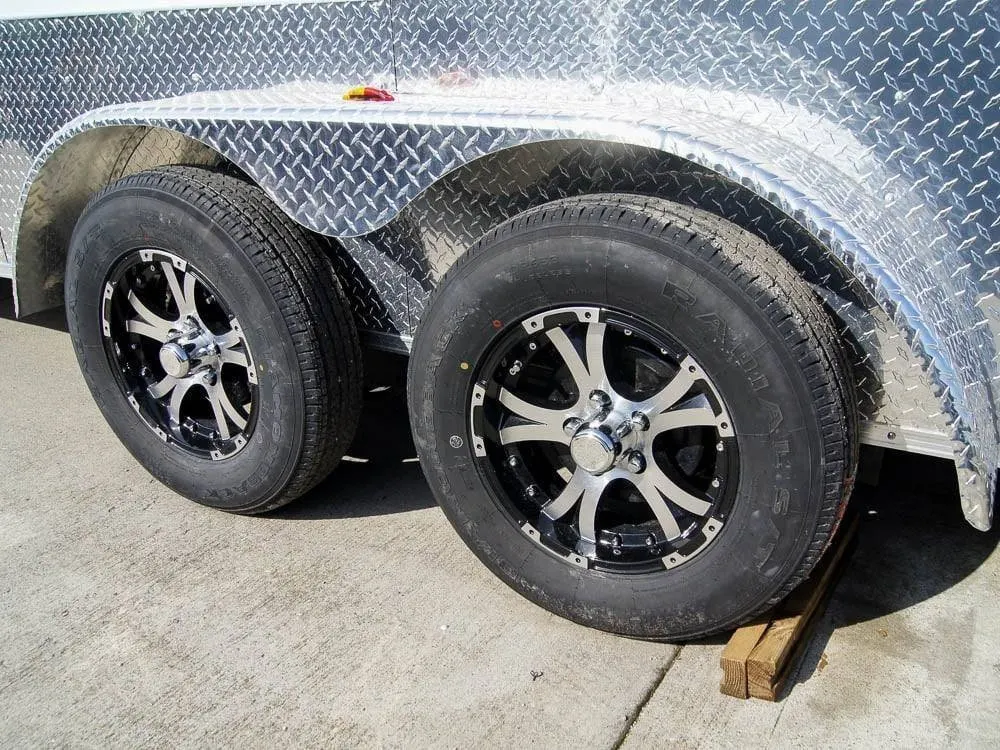 7×20 Enclosed Trailer White – Silver ATP Barn Door (2) 3500lb Axles — view 8