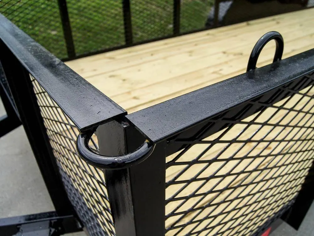 6.4×18 Powder Coated Dovetail Utility Trailer with 2ft Mesh Sides (2) 3500lb Axles — view 12