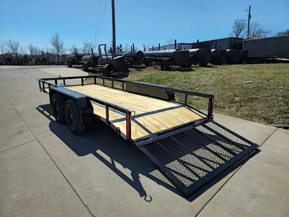 6’4″ x 16 Utility Trailer Double Axle Dovetail With Gate Powder Coated (2) 3500lb Axles — view 7