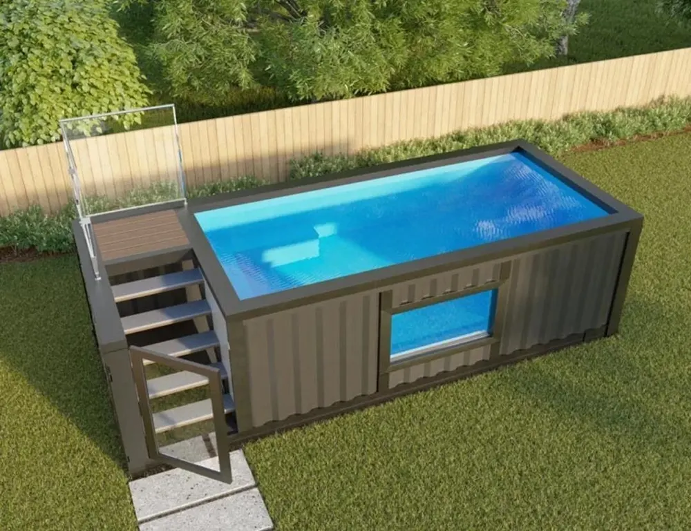 Pool-Container aus Cortenstahl