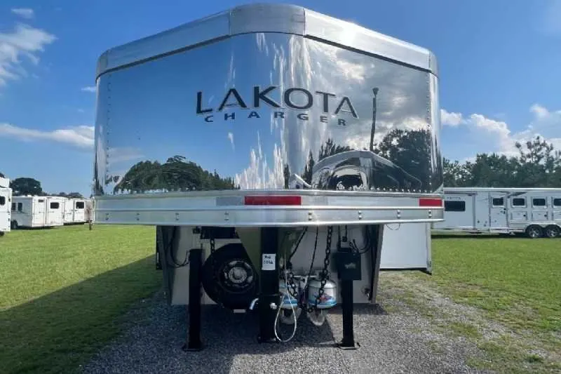 2024 Lakota Charger 8411RKGLQ 4 Horse Trailer with 11′ Short Wall — view 3