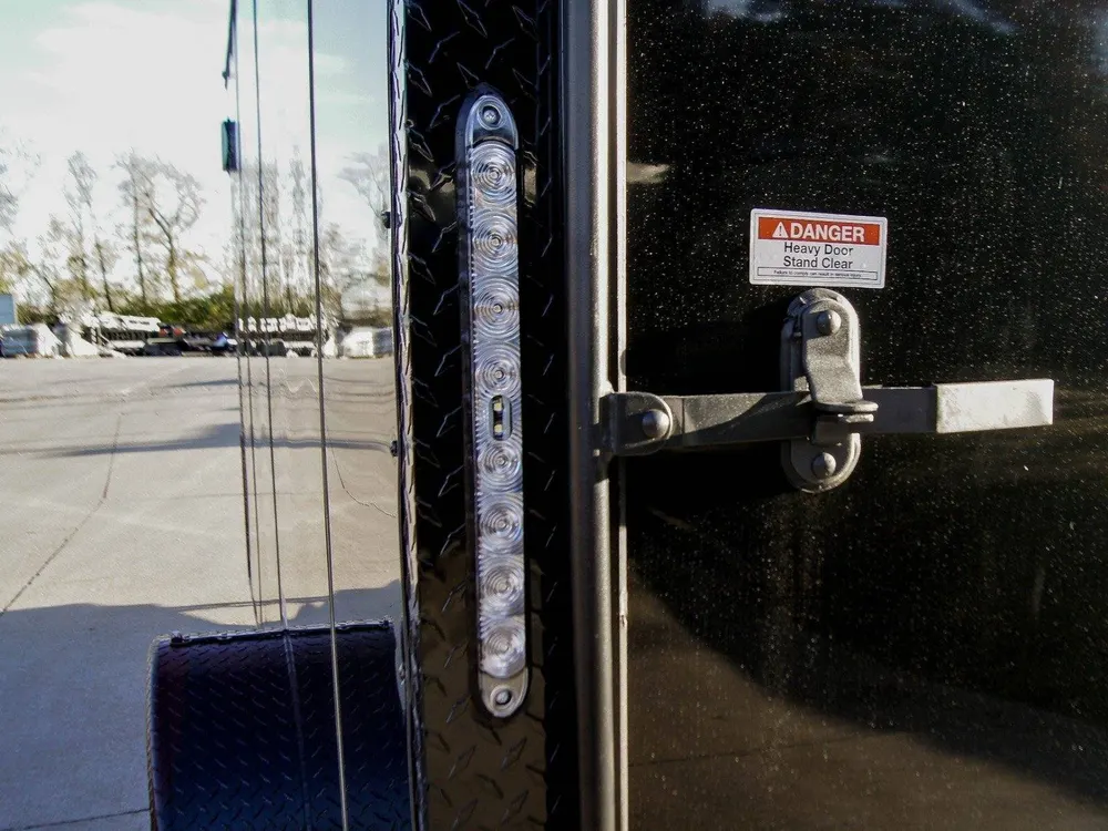 7×14 Enclosed Trailer Black V-Nose Blackout Package 3,500lb Axle Storage — view 11