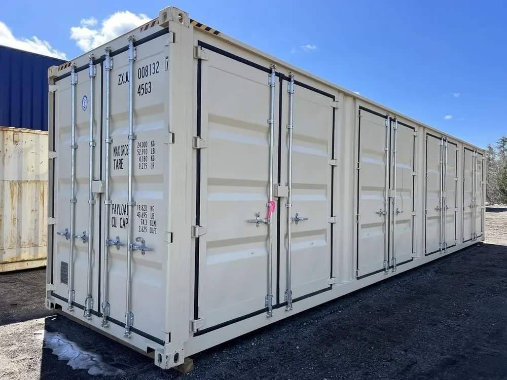 40-Fuß-High-Cube-Lagercontainer One-Trip mit Seitentüren, beige