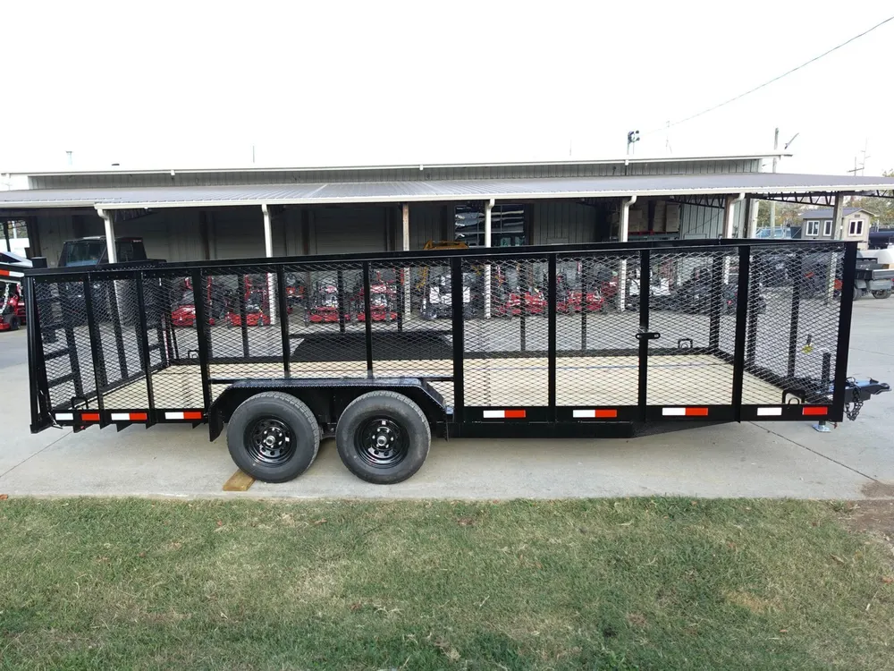 7×20 Heavy Duty Dovetail Utility Trailer 4ft Mesh Sides (2) 3,500lb Axles — view 10