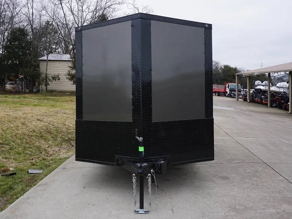 7×12 Enclosed Trailer Charcoal V-Nose Blackout Package 3,500lb Axle Storage — view 2