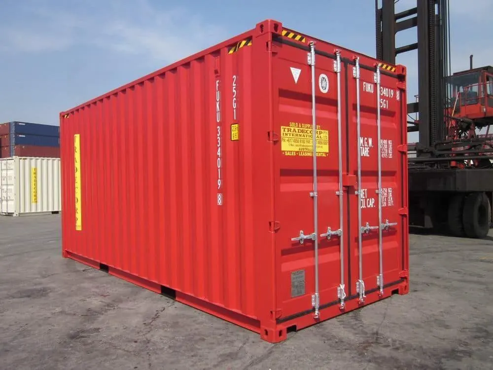 20-Fuß-High-Cube-Seecontainer, rot