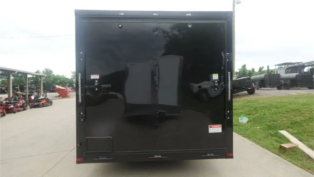 7×16 Enclosed Trailer Black V-Nose Blackout Pkg Tandem Axle Storage 6.4 Interior Height — view 5