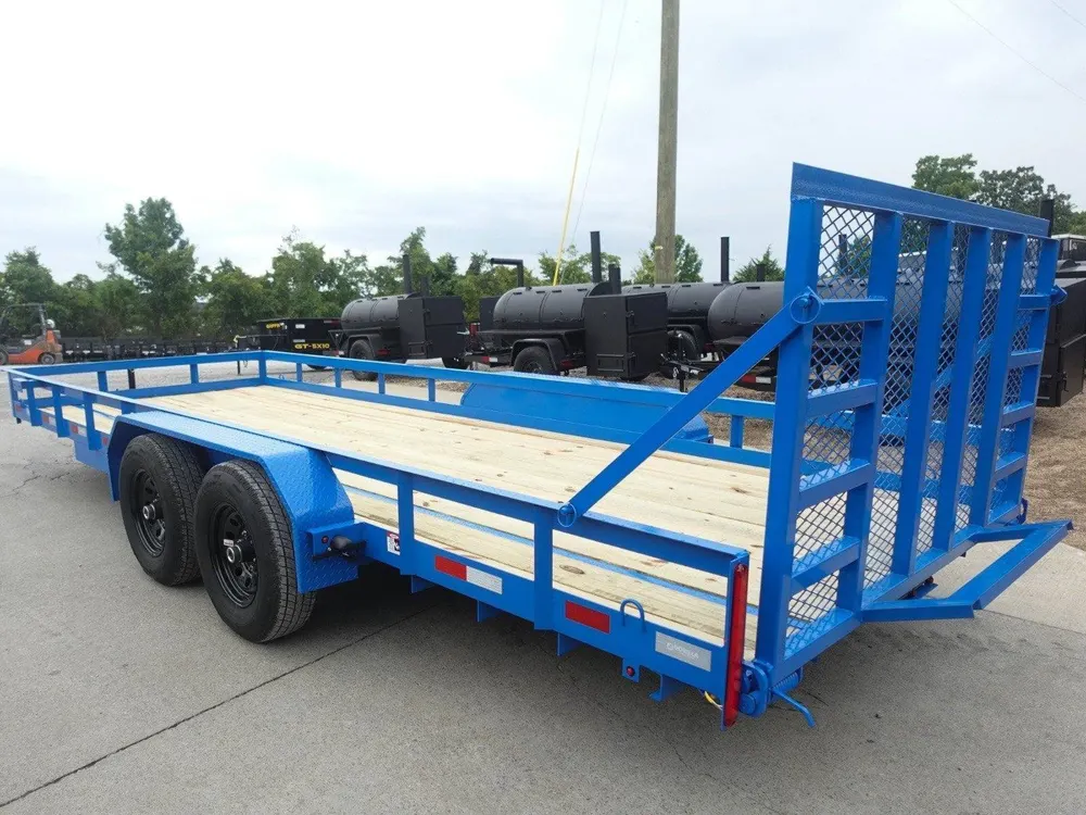 7×20 Heavy Duty Blue Straight Deck Utility Trailer (2) 5,200lb Axles with Brakes — view 7