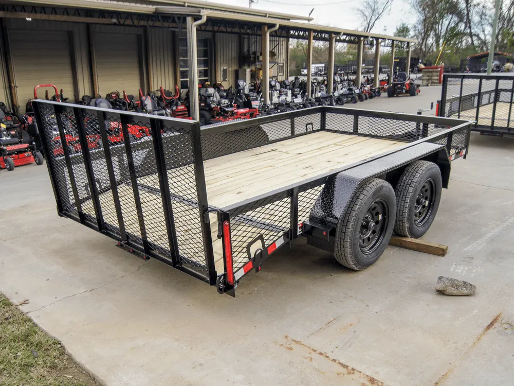 6.4×12 Dovetail Utility Trailer with 1ft Mesh Sides (2) 3,500lb Axles — view 5