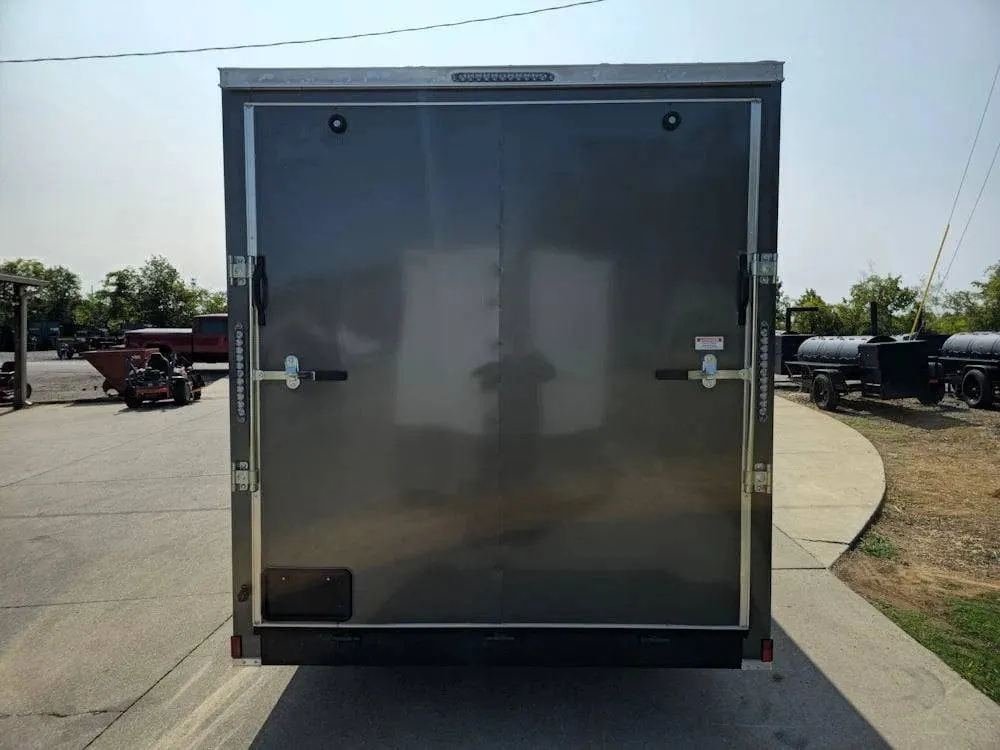 7×16 Charcoal V-Nose Enclosed Storage Trailer (2) 3,500lb Axles — view 6