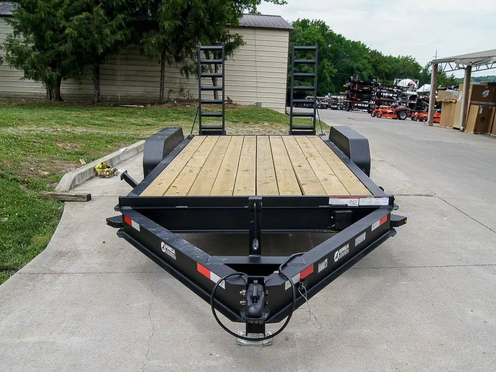7×16 IBeam Equipment Trailer (2) 5200lb Axles with Stand-Up Ramps — view 2