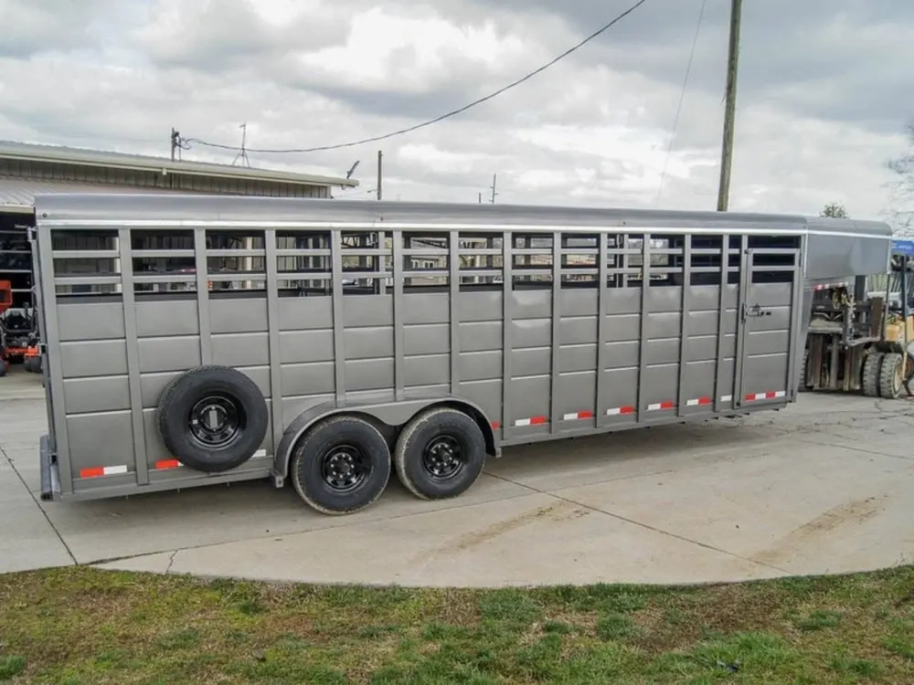 24ft Charcoal Gooseneck Livestock Trailer  (2) 7K Axles — view 2